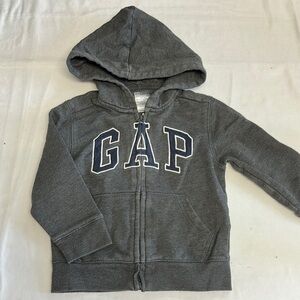 GAP Gray Zip-Up Hoodie with Logo and Hood